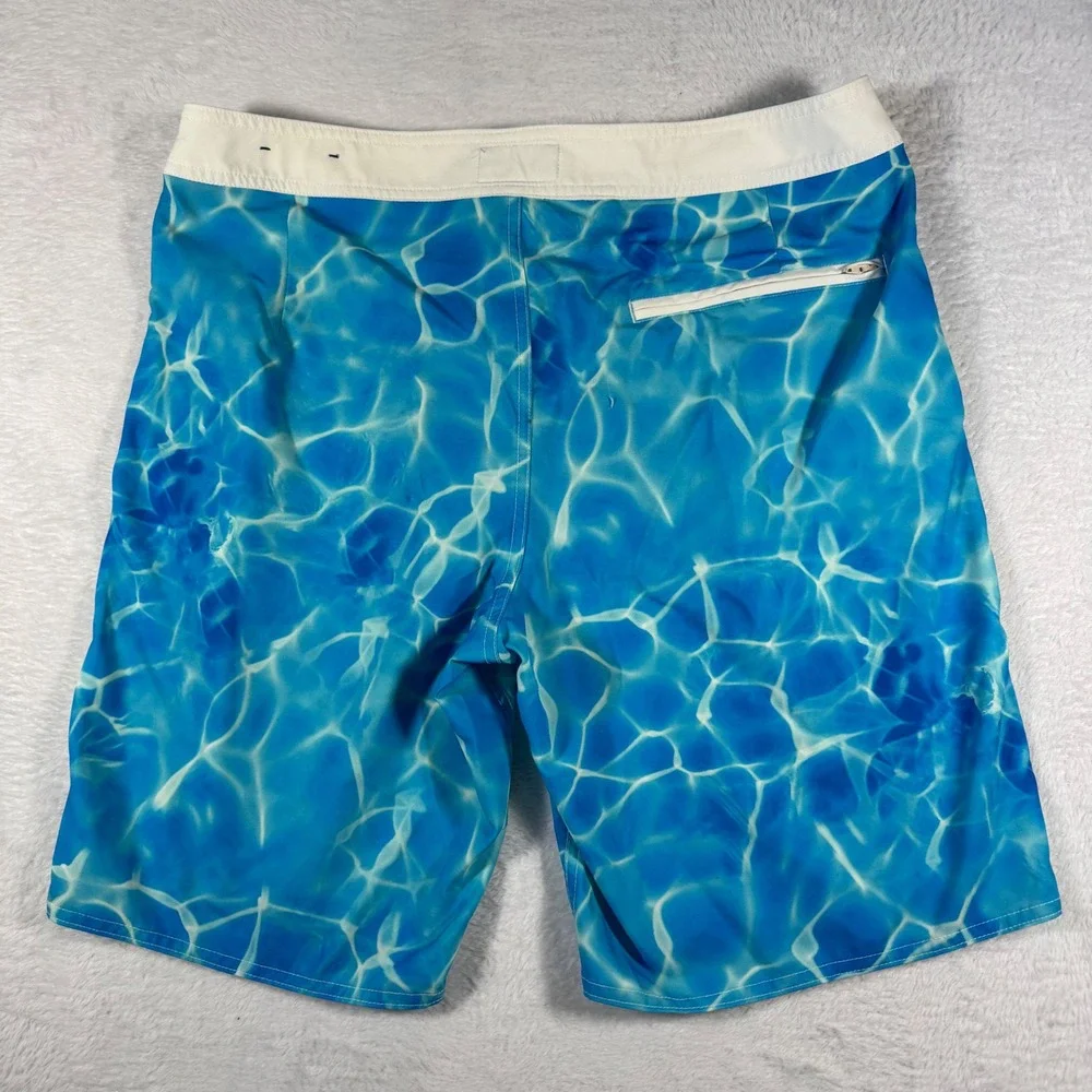 American Eagle Board‎ Shorts Mens Large Vibrant Blue Water Ripple Pool Print